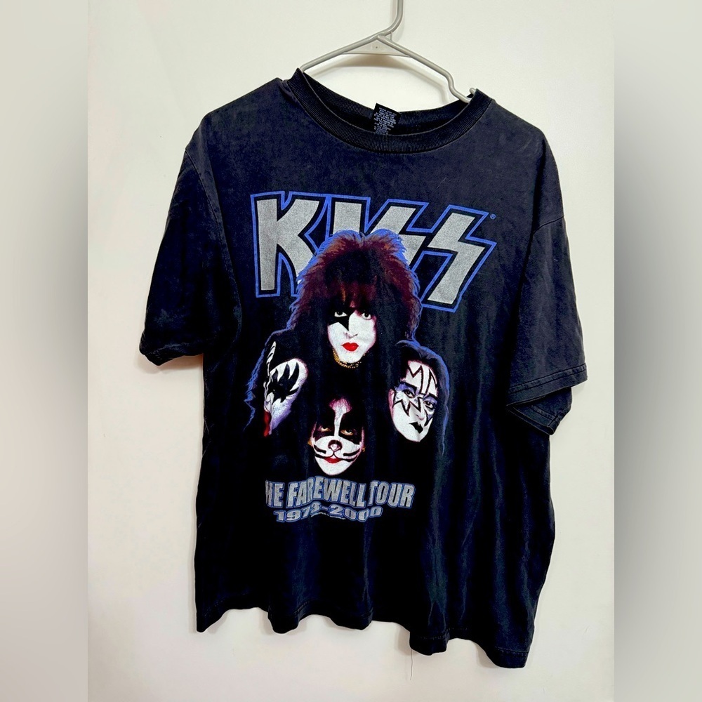 Kiss Farewell Tour 1973-2000 Concert T-Shirt Size Large Double Sided Awesome